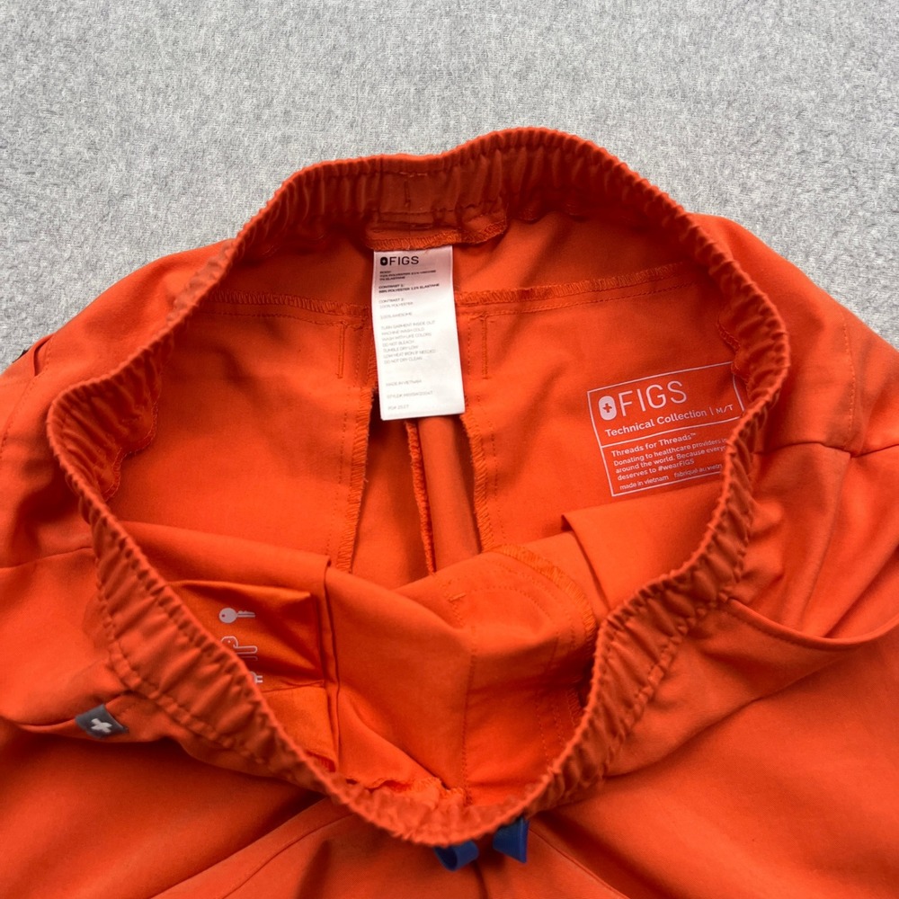 FIGS Scrub Set Mens Medium Orange Tansen Jogger Pants + Leon V-Neck Top 2pc Lot - Picture 3 of 16
